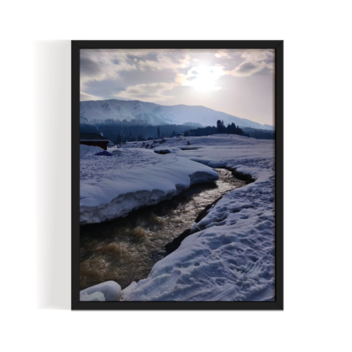 A way through Heaven Kashmir Gulmarg Landscape black framed print by Arts Fiesta