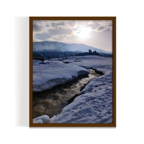 A way through Heaven Kashmir Gulmarg Landscape brown framed print by Arts Fiesta