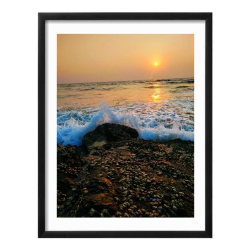 kiss to the rocks morjim beach photography print by Parikshita Jain