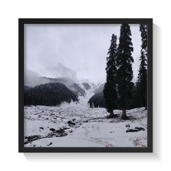 Snow Land Pahalgam Kashmir black frame by Arts Fiesta