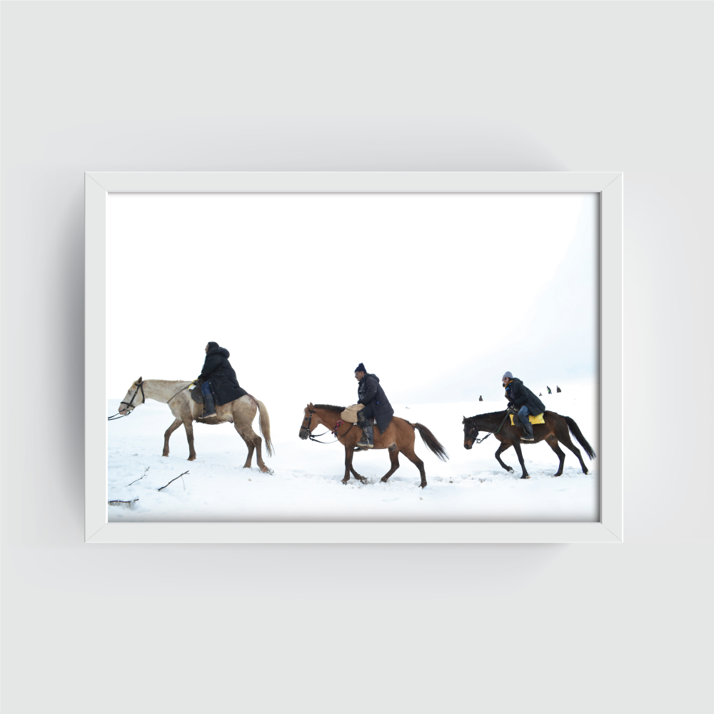 The white beauty Pahalgam Kashmir white framed print by Arts Fiesta
