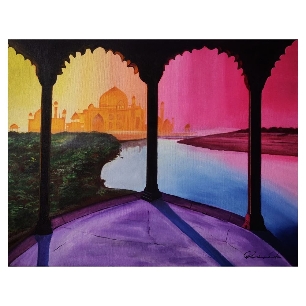 Taj Mahal acrylic painting by Parikshita Jain