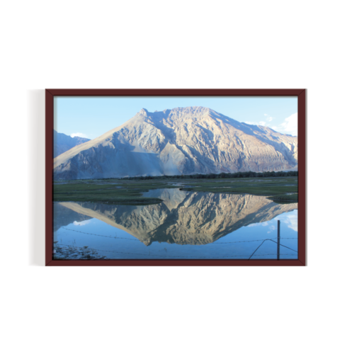 Ladhaki mountains, Leh Ladhak Landscape brown framed print by Arts Fiesta