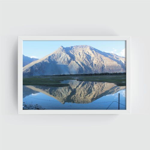 Ladhaki mountains, Leh Ladhak Landscape white framed print by Arts Fiesta
