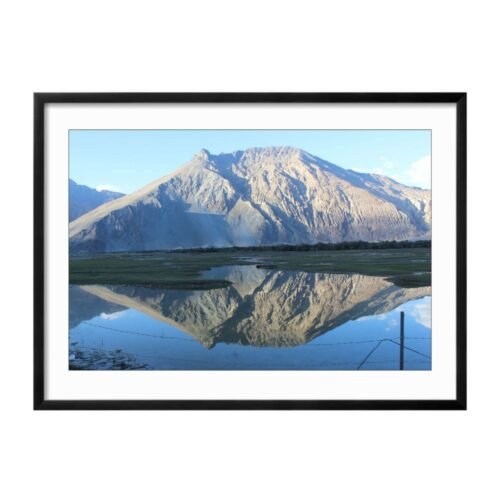 Ladhaki mountains, Leh Ladhak Landscape black framed print by Arts Fiesta