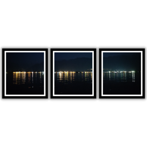 Dal lake Nightscape Framed Print (set of 3)