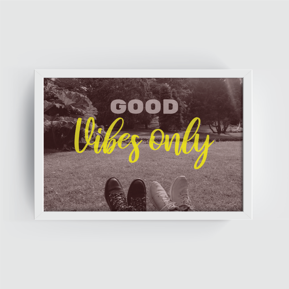 Good Vibes Only Landscape white print by Arts Fiesta Good Vibes Only Landscape white print by Arts Fiesta