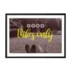 Good Vibes Only Landscape black print by Arts Fiesta