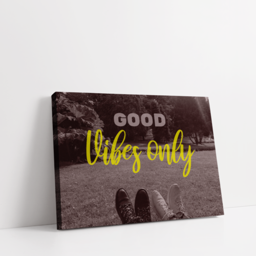 Good Vibes Only Landscape stretched canvas box print by Arts Fiesta