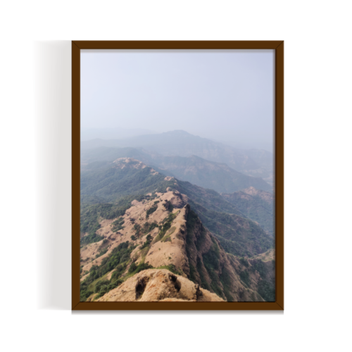 The Hillscape Indian Landscape brown framed print by Arts Fiesta