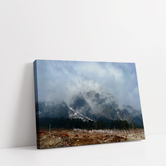 Mountain World Sikkim Landscape stretched canvas box print by Arts Fiesta