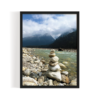 Wishing Stones Sikkim Landscape black framed print by Arts Fiesta