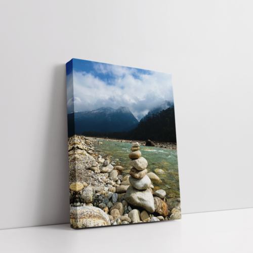 Wishing Stones Sikkim Landscape stretched canvas or box print by Arts Fiesta