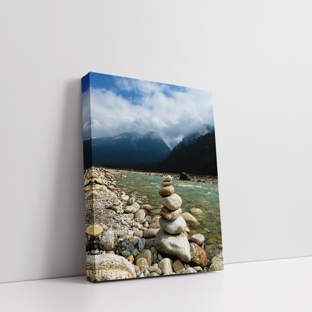 Wishing Stones Sikkim Landscape stretched canvas or box print by Arts Fiesta Wishing Stones Sikkim Landscape stretched canvas or box print by Arts Fiesta