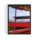 Red Boats Abstract Landscape black framed print by Arts Fiesta