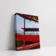 Red Boats Abstract Landscape stretched canvas or box print by Arts Fiesta