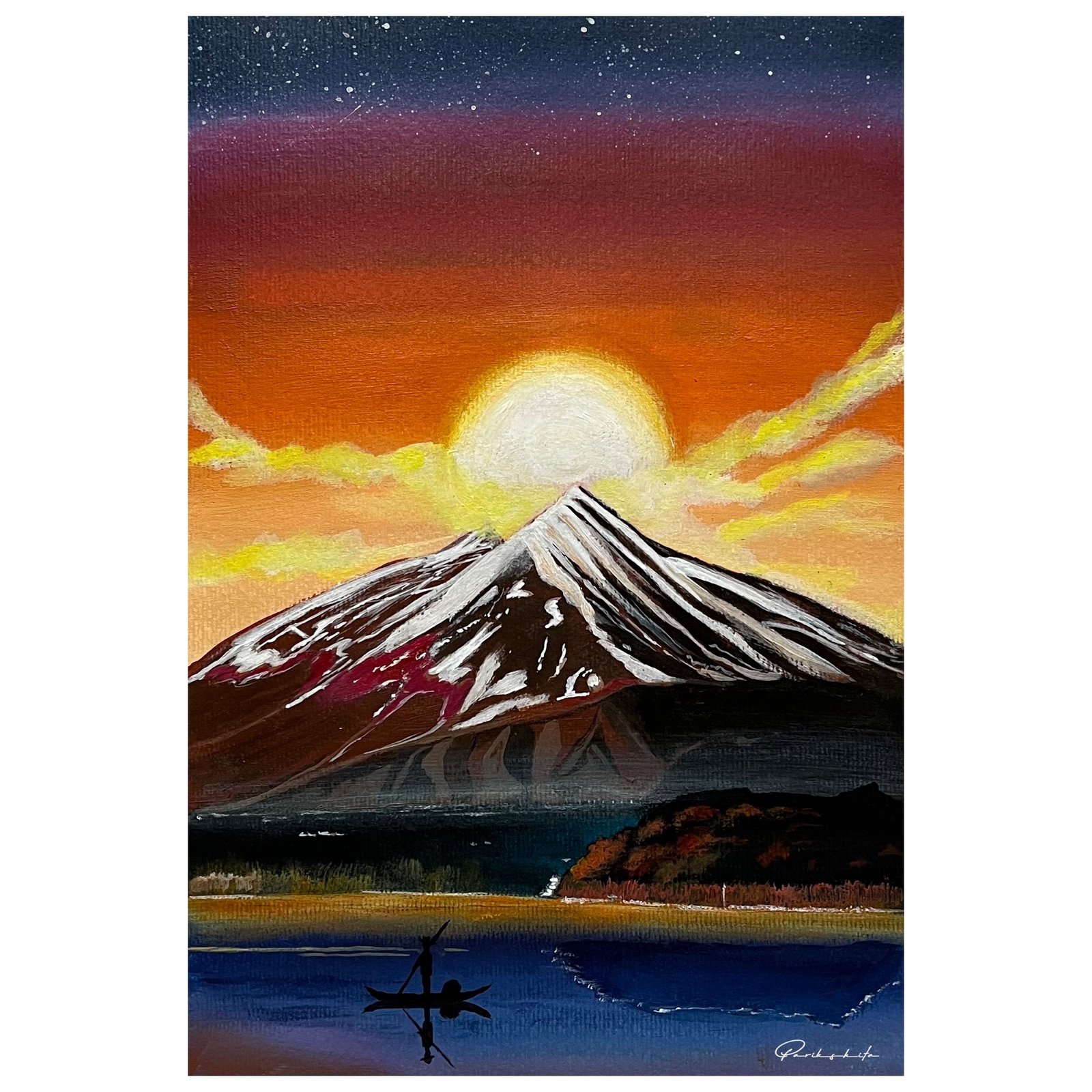 The sunset world acrylic paper original painting by Parikshita Jain