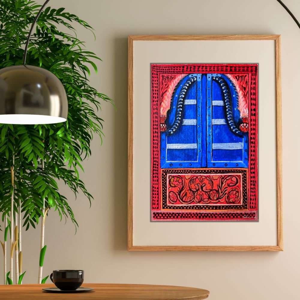 jharokha 3 acrylic paper painting by Parikshita Jain interior look