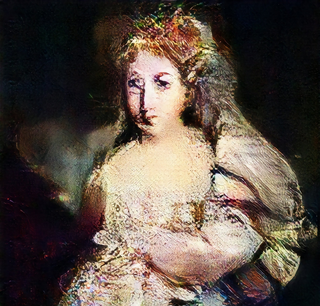 La Comtesse de Belamy, one of 11 artworks in the Belamy family, created by OBVIOUS using artificial intelligence