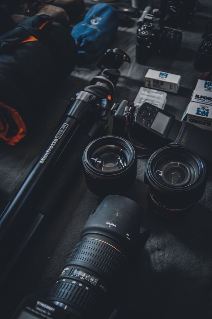 type of lens, filters, and depth of field
