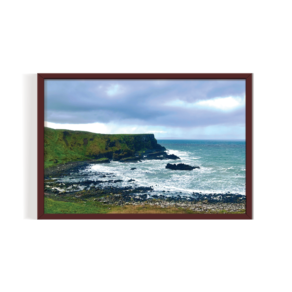 Causeway Coast Northern ireland Landscape brown framed print by Arts Fiesta
