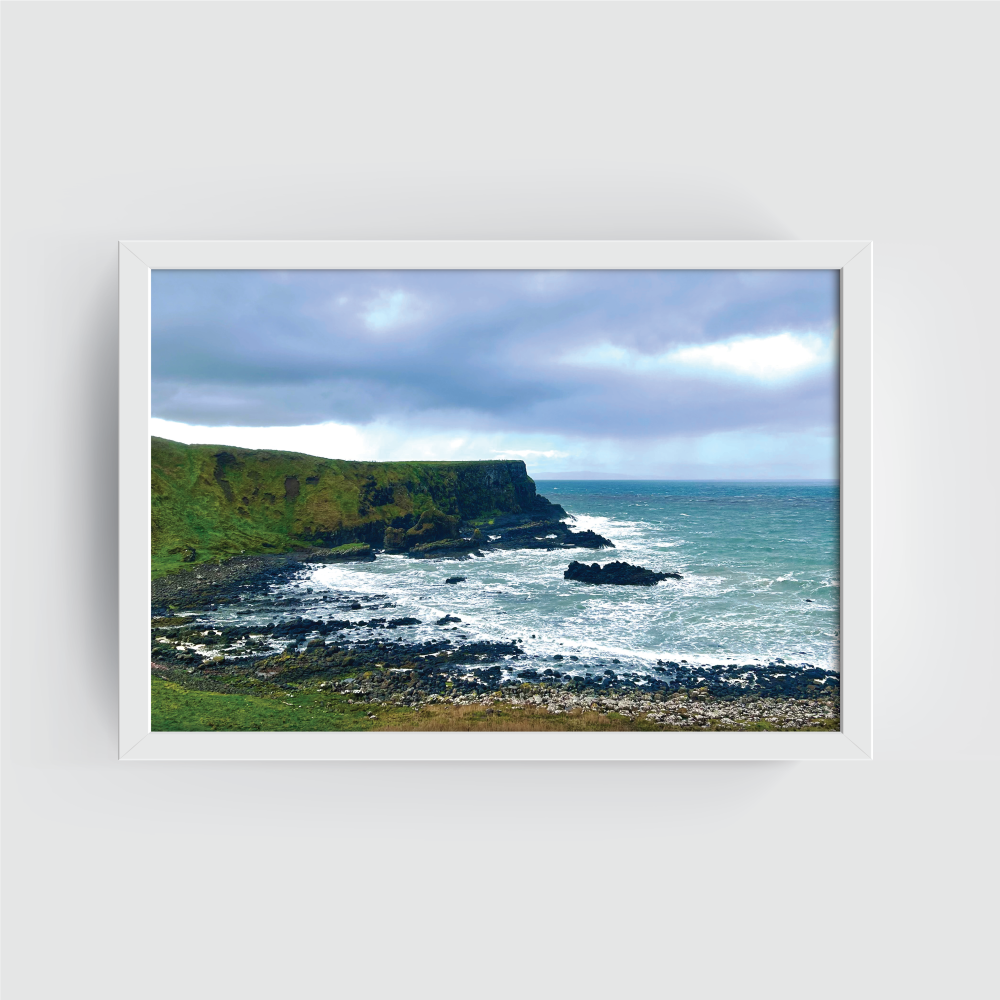 Causeway Coast Northern ireland Landscape white framed print by Arts Fiesta