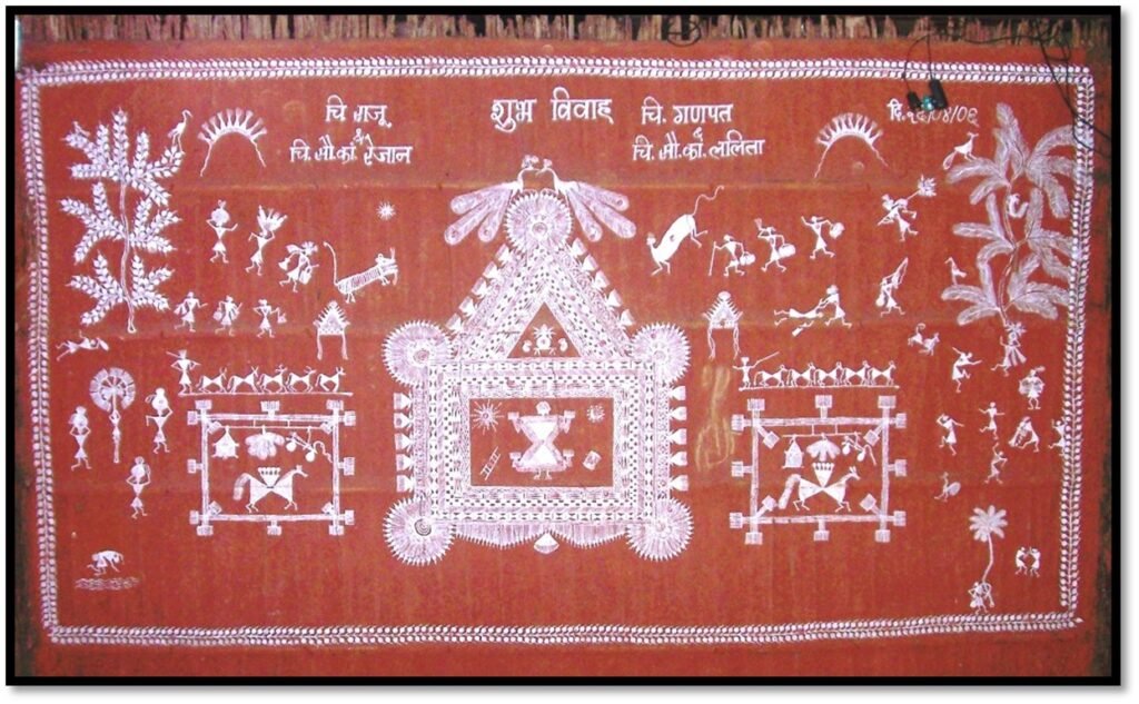Warli painting is a form of tribal art mostly created by the tribal people from the North Sahyadri Range in Maharashtra, India. 