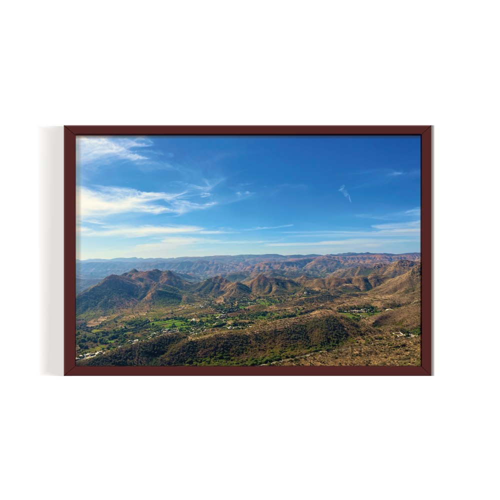 Aravalli Hills Rajasthan Landscape brown framed print by Arts Fiesta