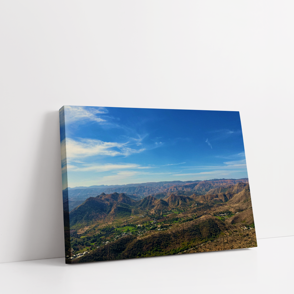 Aravalli hills Rajasthan Landscape stretched canvas box print by Arts Fiesta