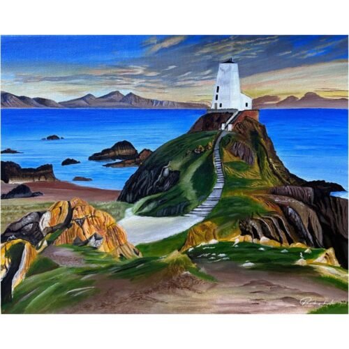 Discover the beauty of Wales lighthouses with our handmade lighthouse paintings. Transform your wall space with stunning seascape and sunset scenes from the beach.