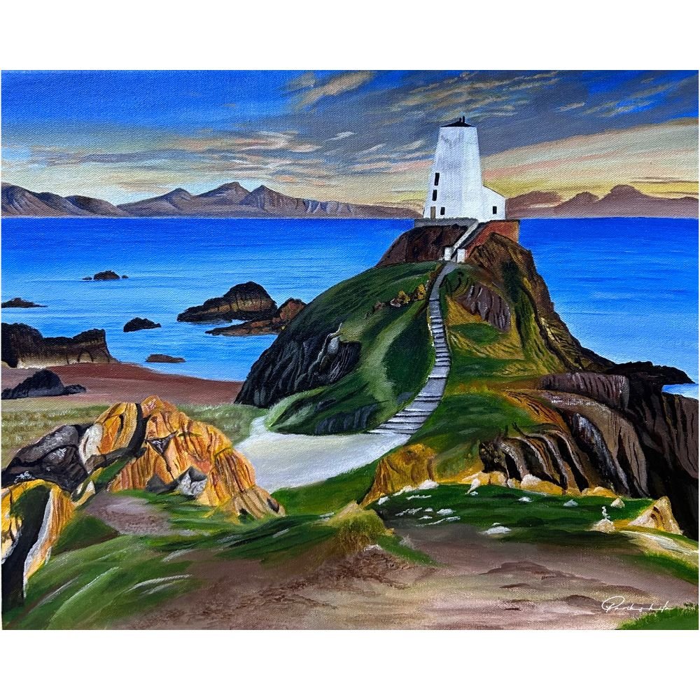 Wales Lighthouse original canvas painting by Parikshita Jain at artsfiesta.com