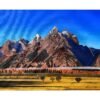 Buy mountain wall art paintings inspired by Grand Teton National Park. Elevate your home with original, handmade paintings for your living room