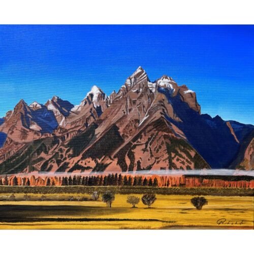 Buy mountain wall art paintings inspired by Grand Teton National Park. Elevate your home with original, handmade paintings for your living room
