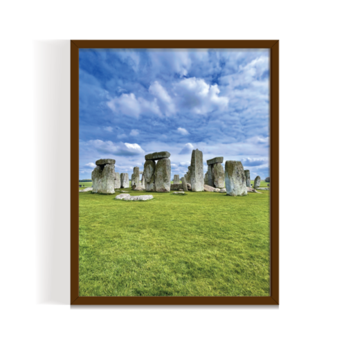 Stonehenge UK London Landscape brown framed print by Arts Fiesta