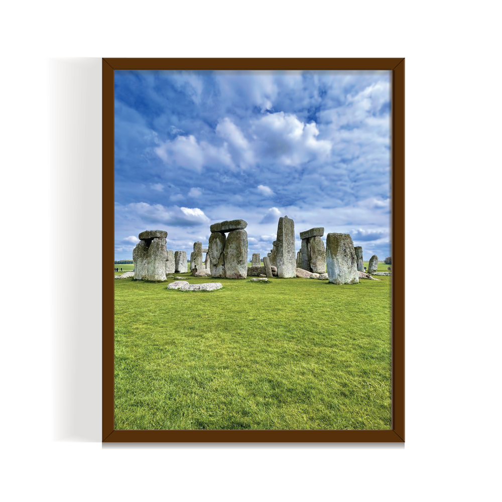 Stonehenge UK London Landscape brown framed print by Arts Fiesta