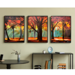 Autumn Love - Set of 3 Panel Nature Painting
