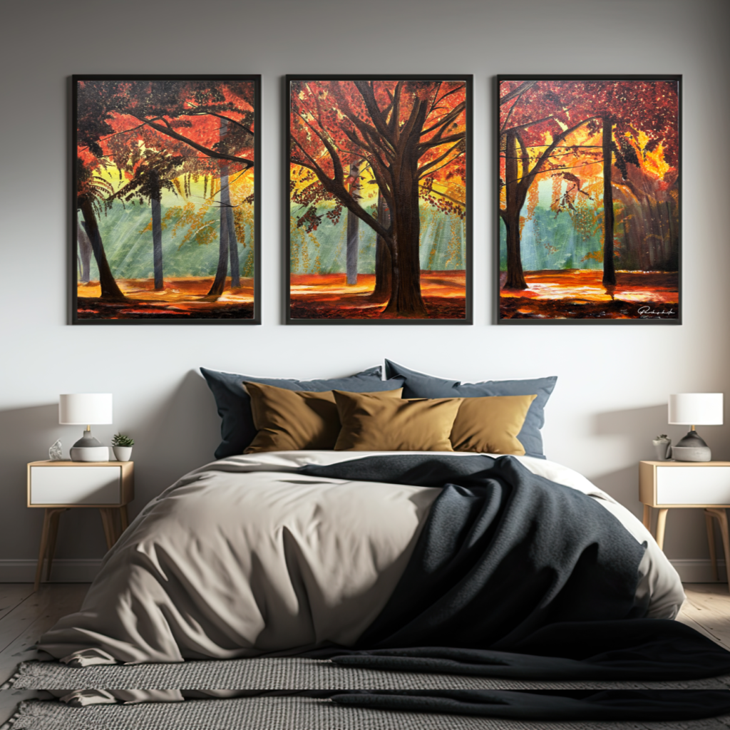 Autumn Love interior 5, landscape canvas painting by Parikshita Jain