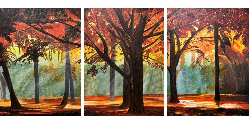 autumn love canvas painting by Parikshita Jain autumn love canvas painting by Parikshita Jain