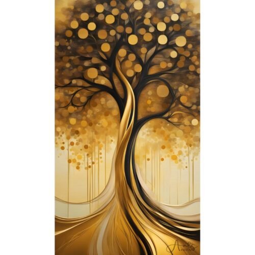 tree of life 1, Abstract Art by Arts Fiesta, Abstract painting, mordern interior look