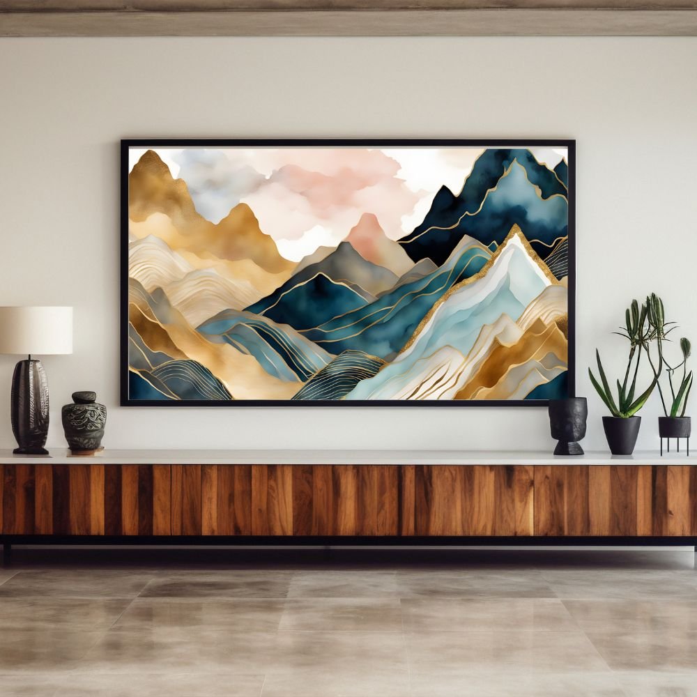 Magical Mountains abstract painting print wall decor- Arts Fiesta