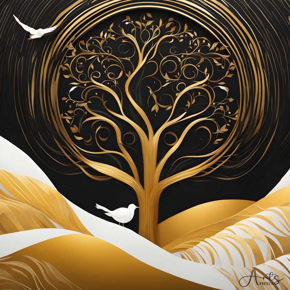 The Royal Tree abstract painting, canvas print - Arts Fiesta