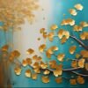 Golden Leaves 2 abstract painting, canvas print - Arts Fiesta