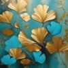 Golden Leaves 3 abstract painting, canvas print - Arts Fiesta