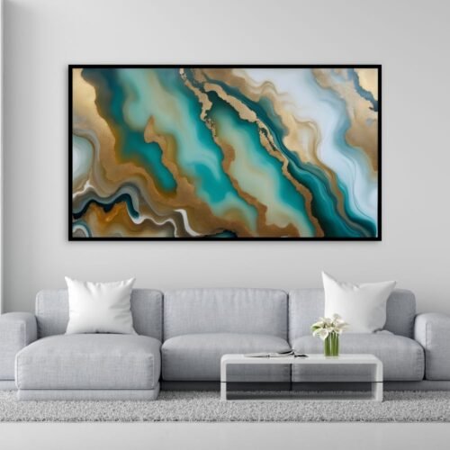 Water and Sand Waves abstract painting print wall decor - Arts Fiesta