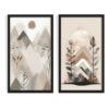 Boho Landscape, frame set Boho art, abstract painting black framed print, for wall decor - Arts Fiesta Online Art Gallery