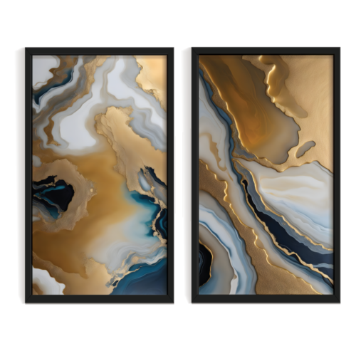 Coastal Vibe modern abstract design, abstract painting black framed print, for wall decor - Arts Fiesta Online Art Gallery
