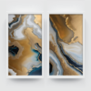 Coastal Vibe modern abstract design, abstract painting white framed print, for wall decor - Arts Fiesta Online Art Gallery
