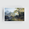 Historic Landscape, Vintage Landscape, white framed print, for wall decor - Arts Fiesta Online Art Gallery