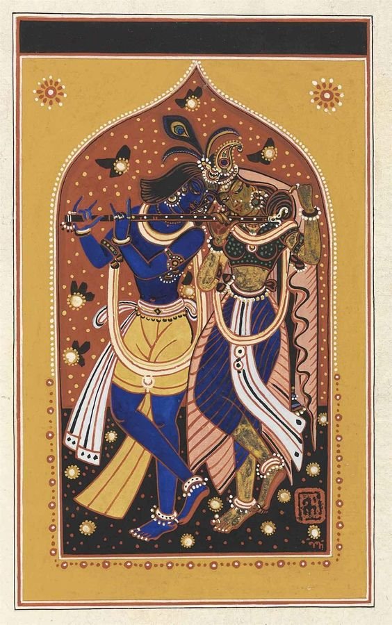 Krishna and Radha by Nandalal Bose