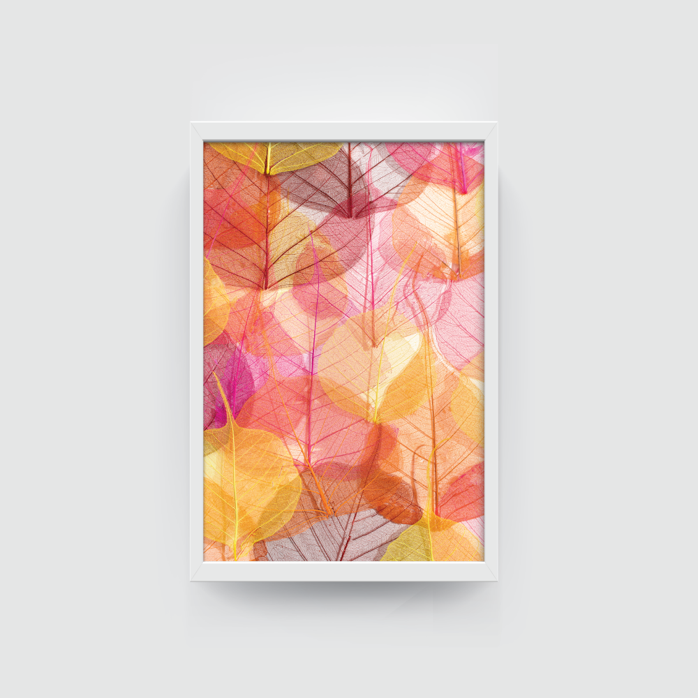 Leafy texture White Frames Leaft texture modern abstract painting white framed print, for wall decor - Arts Fiesta Online Art Gallery